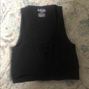 Free People Black Crop Top
